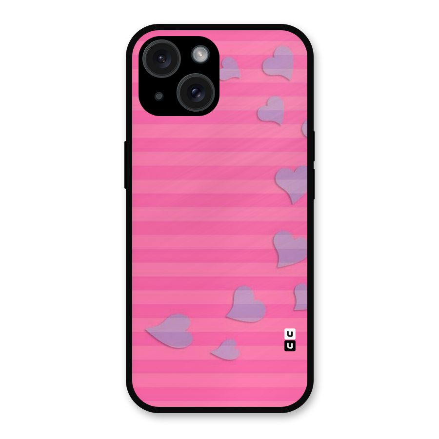 Light Heart Stripes Metal Back Case for iPhone 15