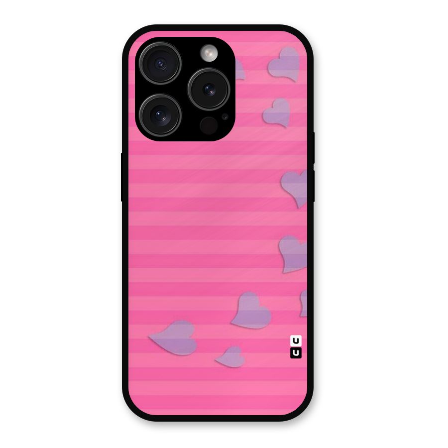 Light Heart Stripes Metal Back Case for iPhone 15 Pro