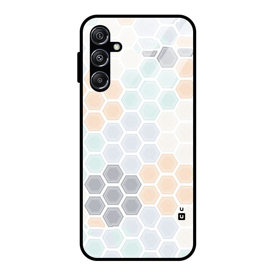 Light Hexagons Glass Back Case for Galaxy M34 5G