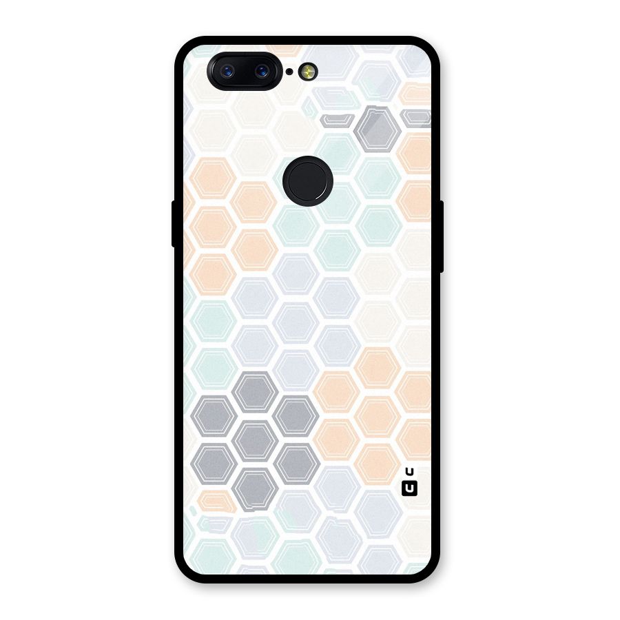 Light Hexagons Glass Back Case for OnePlus 5T