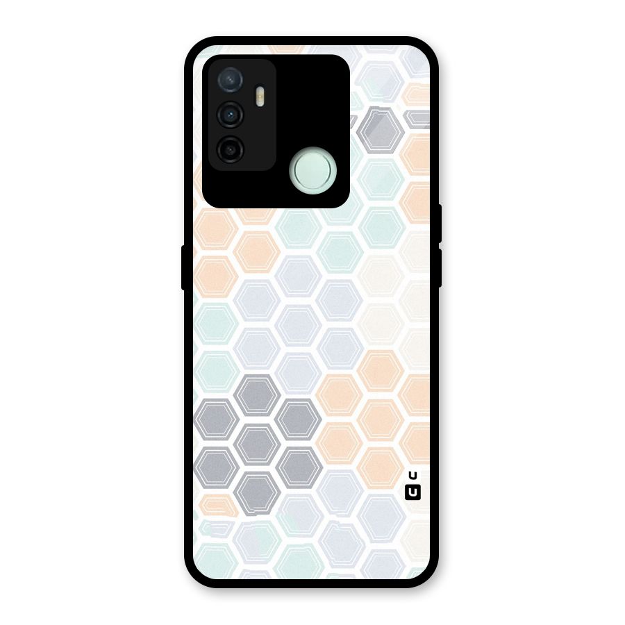 Light Hexagons Glass Back Case for Oppo A53
