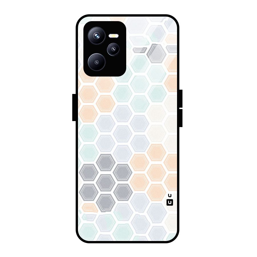 Light Hexagons Glass Back Case for Realme C35