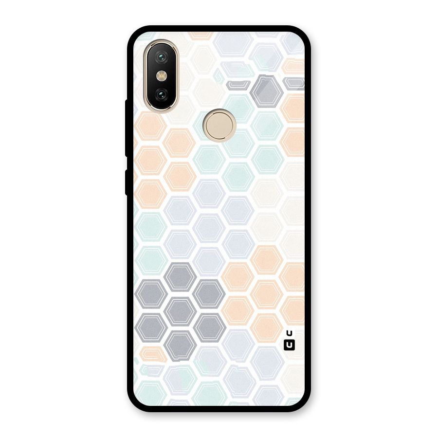 Light Hexagons Glass Back Case for Redmi A2