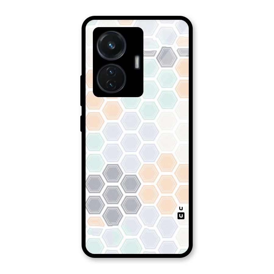 Light Hexagons Glass Back Case for Vivo T1 44W