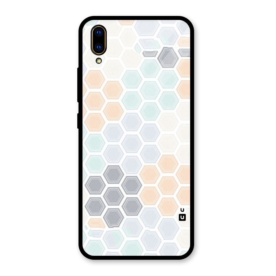 Light Hexagons Glass Back Case for Vivo V11 Pro
