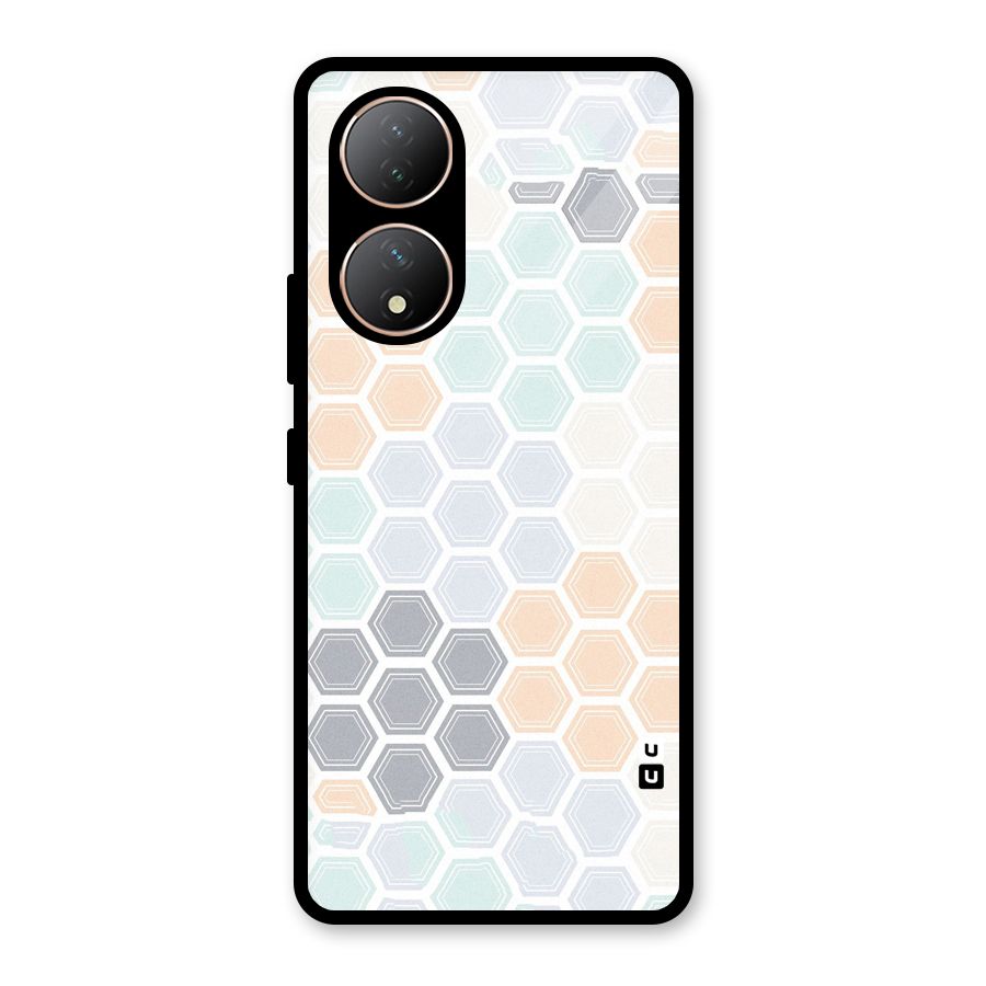 Light Hexagons Glass Back Case for Vivo Y100A