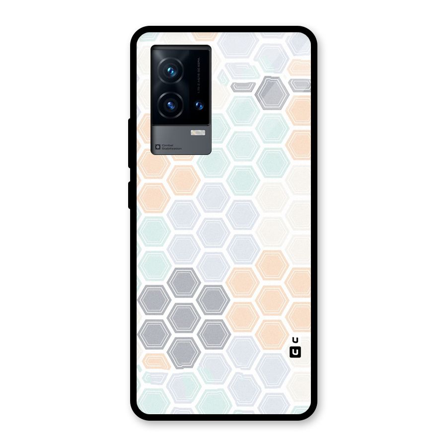Light Hexagons Glass Back Case for iQOO 9 5G