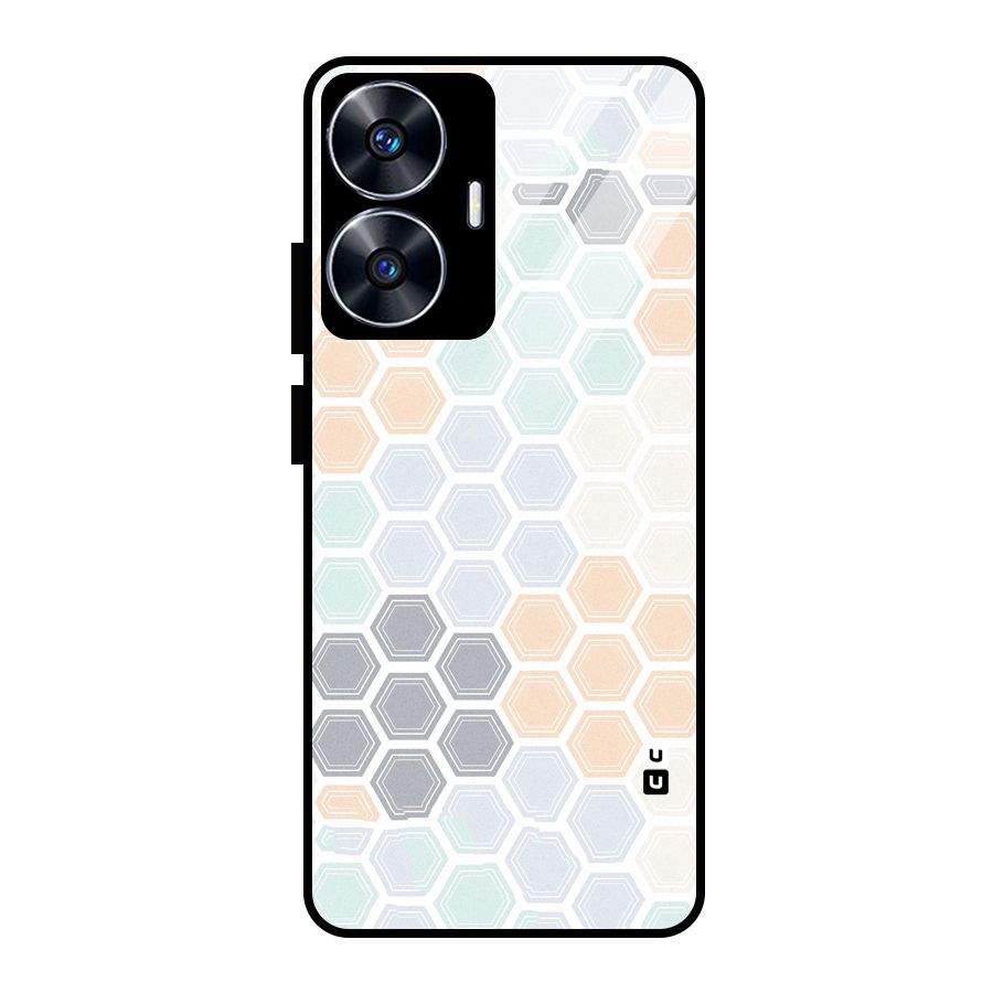 Light Hexagons Glass Back Case for realme C55
