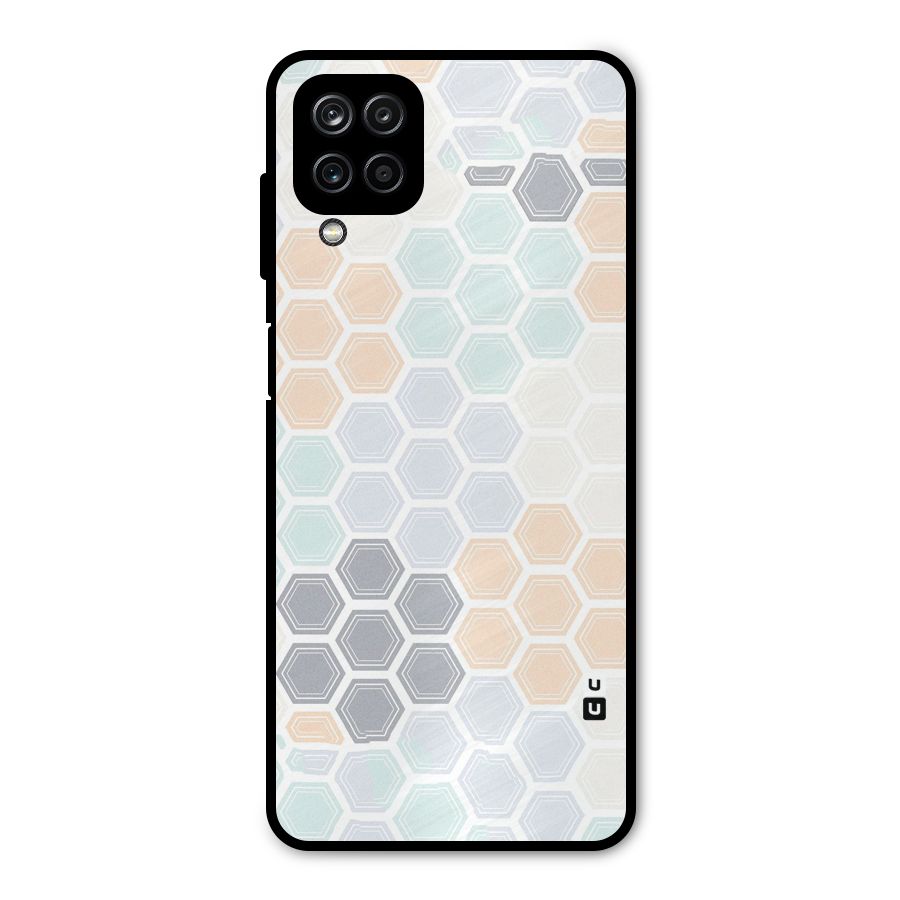 Light Hexagons Metal Back Case for Galaxy A12