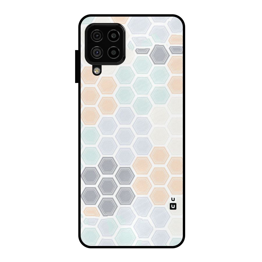 Light Hexagons Metal Back Case for Galaxy A22 4G