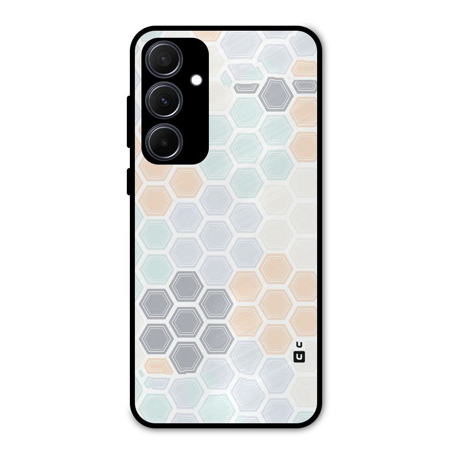 Light Hexagons Metal Back Case for Galaxy A35