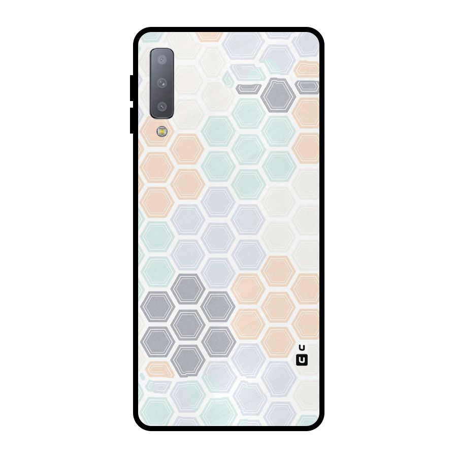 Light Hexagons Metal Back Case for Galaxy A7 (2018)