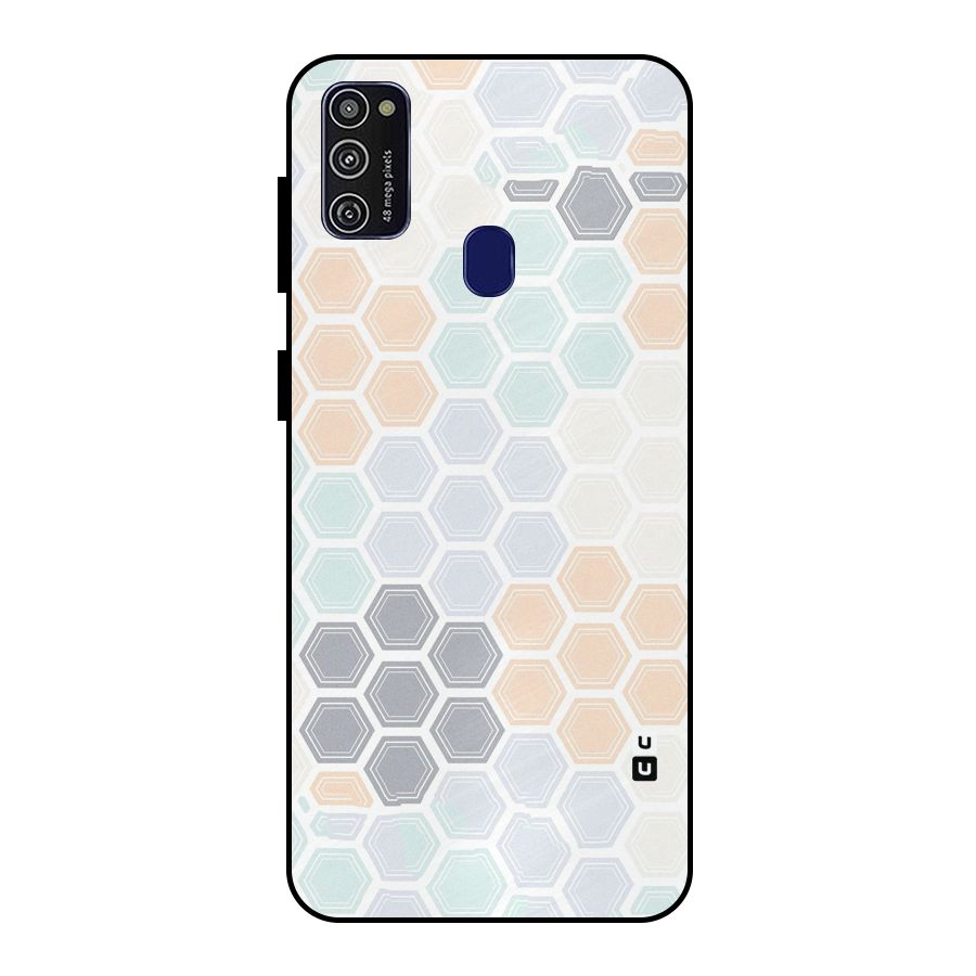 Light Hexagons Metal Back Case for Galaxy M21