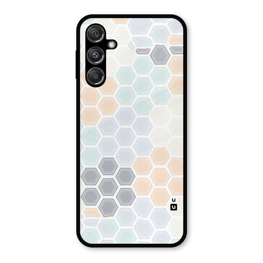 Light Hexagons Metal Back Case for Galaxy M34 5G