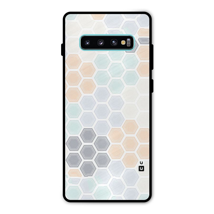 Light Hexagons Metal Back Case for Galaxy S10 Plus