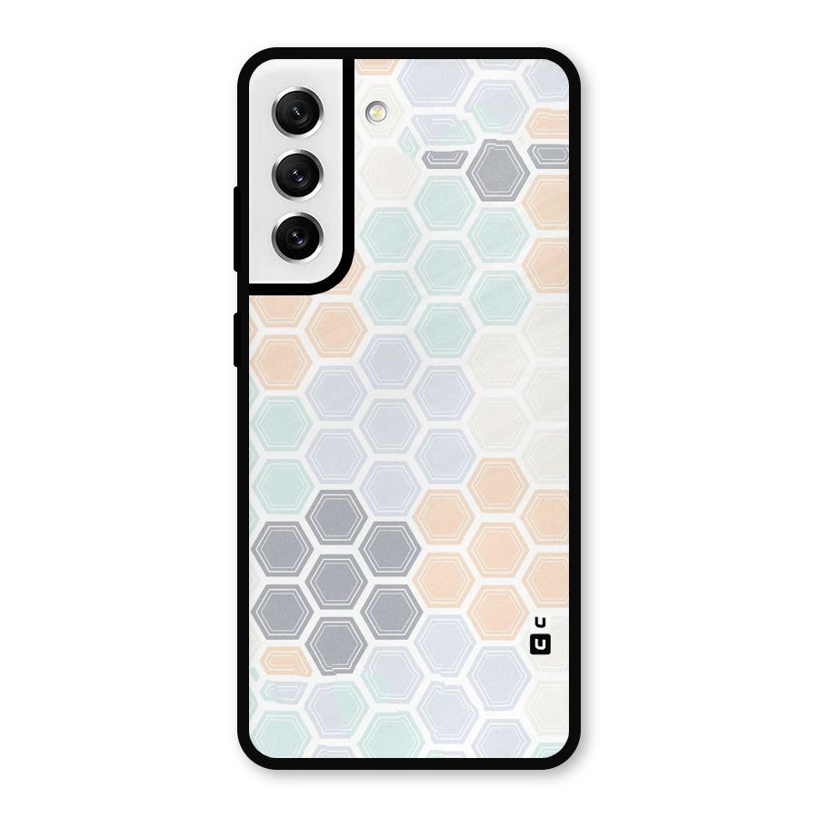 Light Hexagons Metal Back Case for Galaxy S21 FE 5G