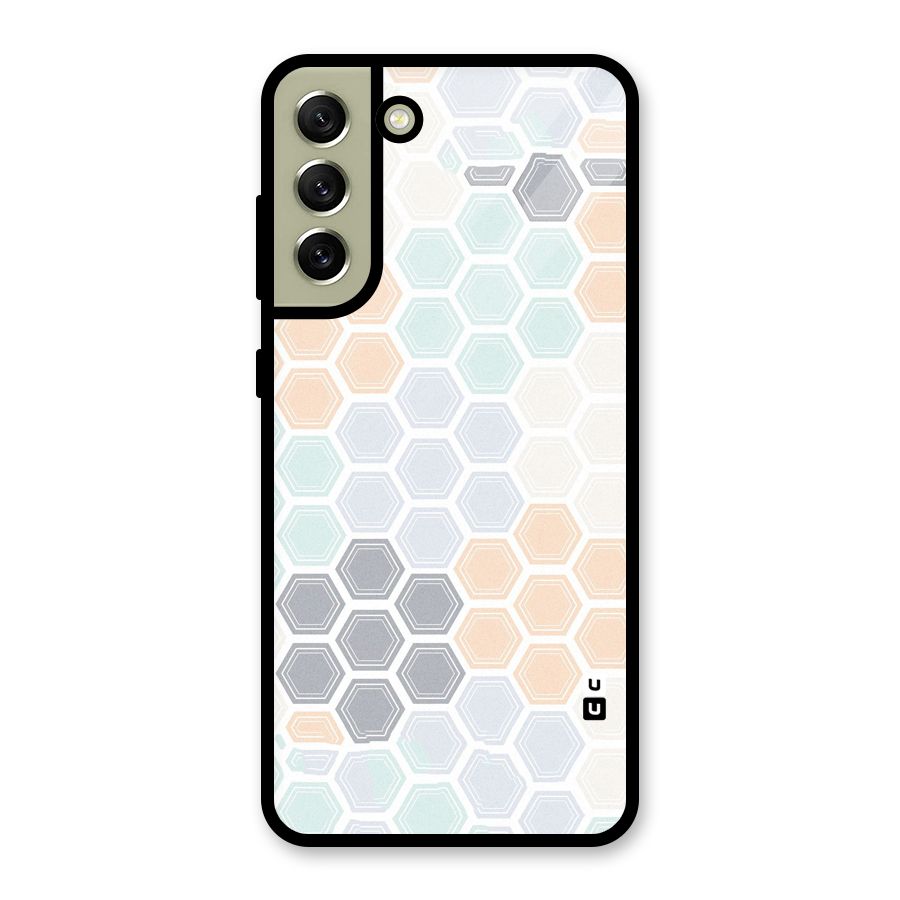 Light Hexagons Metal Back Case for Galaxy S21 FE 5G (2023)