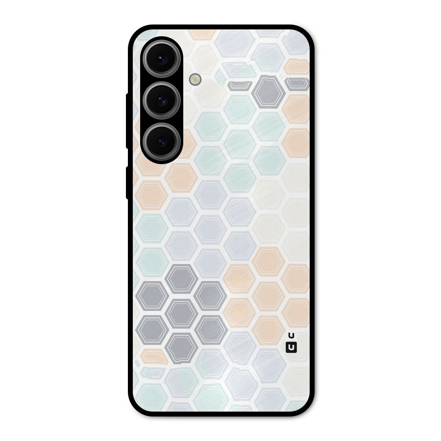 Light Hexagons Metal Back Case for Galaxy S24 FE