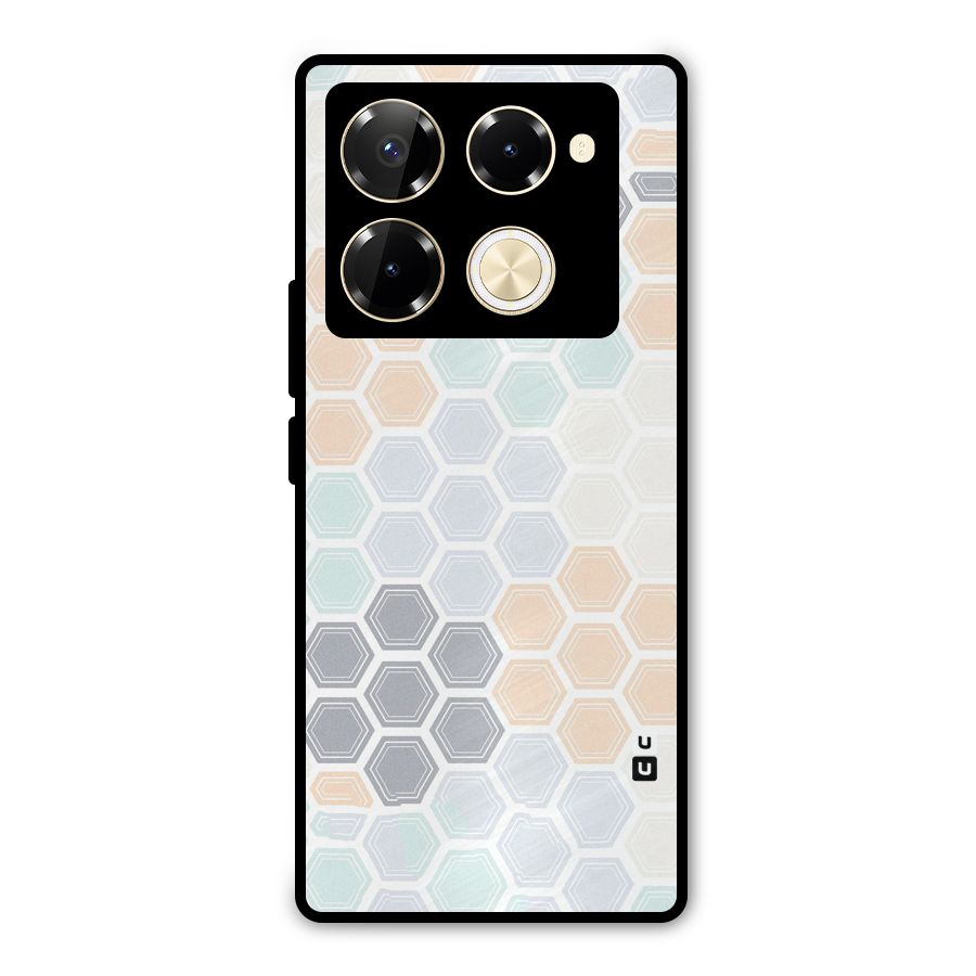 Light Hexagons Metal Back Case for Infinix Note 40 Pro