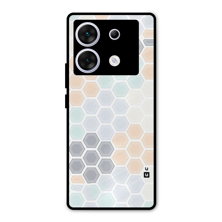 Light Hexagons Metal Back Case for Infinix Zero 30 5G