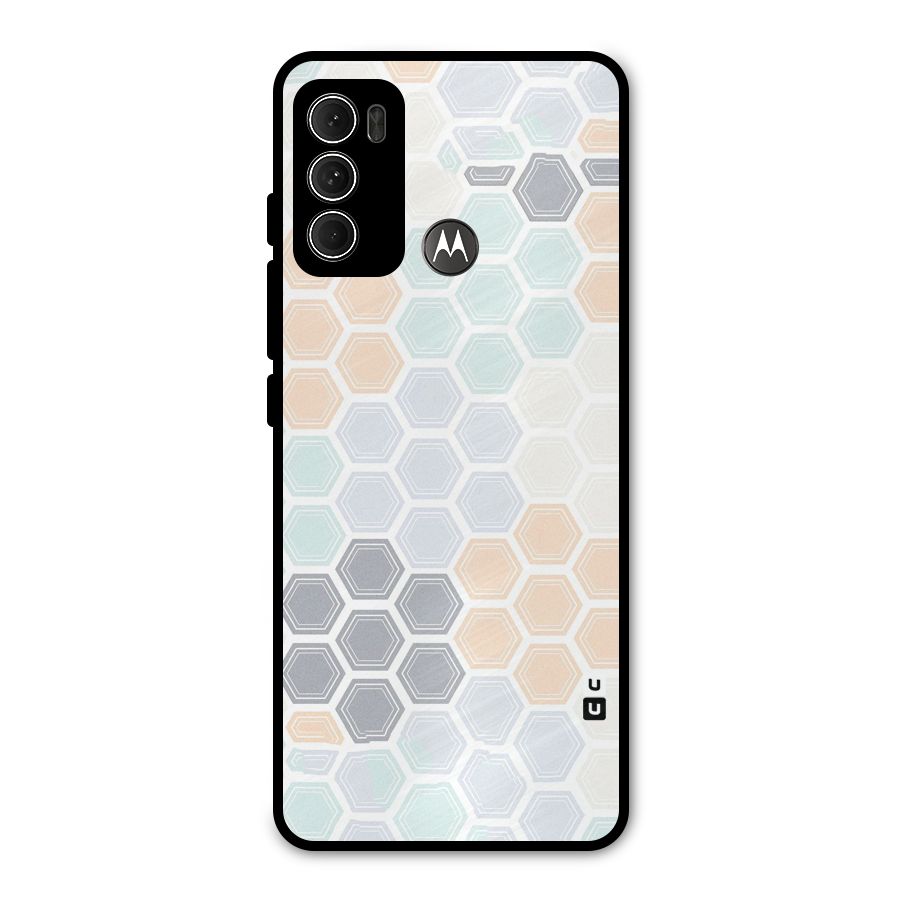 Light Hexagons Metal Back Case for Moto G60