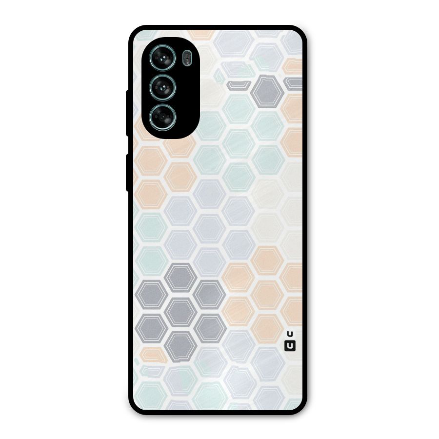 Light Hexagons Metal Back Case for Moto G62