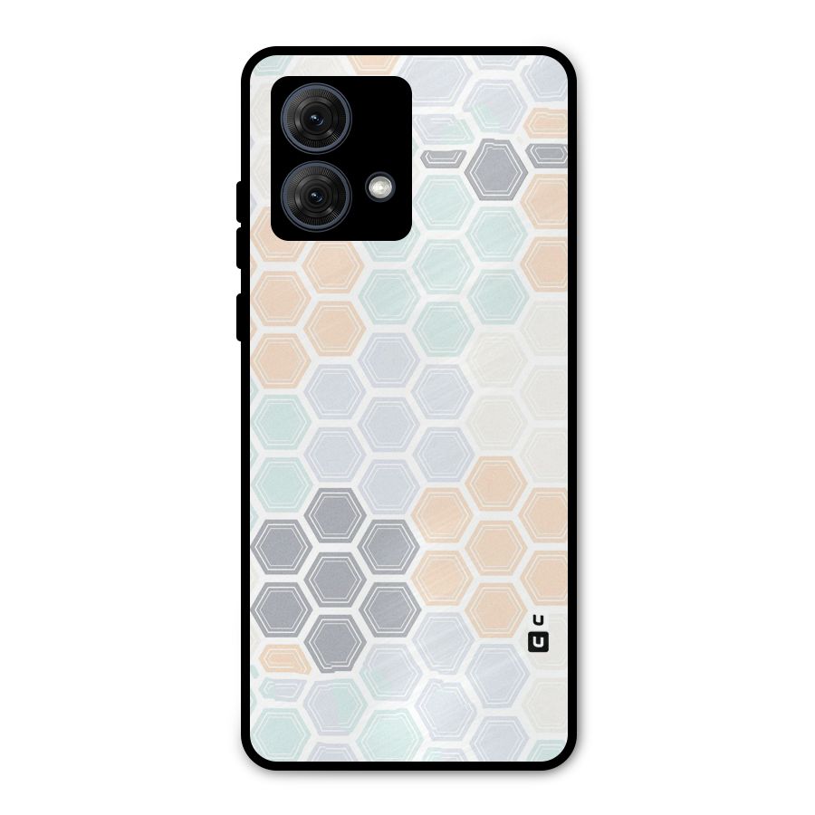 Light Hexagons Metal Back Case for Moto G84