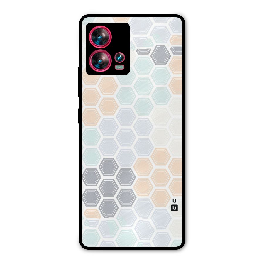 Light Hexagons Metal Back Case for Motorola Edge 30 Fusion