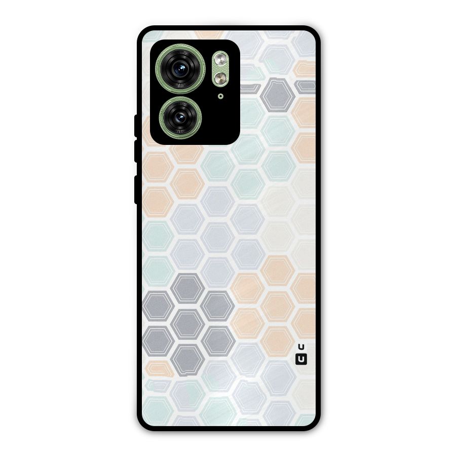 Light Hexagons Metal Back Case for Motorola Edge 40 5G