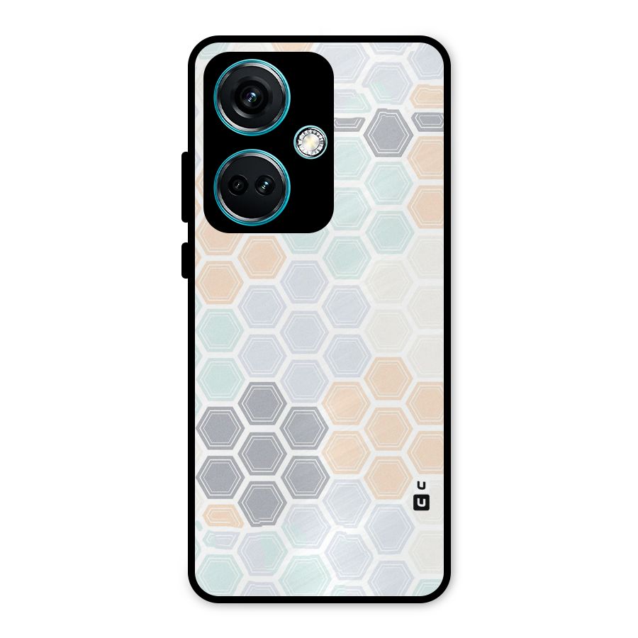 Light Hexagons Metal Back Case for OnePlus Nord CE 3 5G
