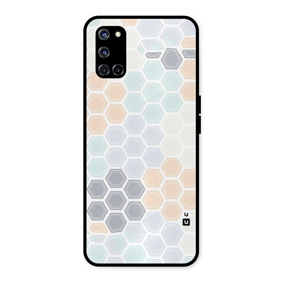 Light Hexagons Metal Back Case for Oppo A52