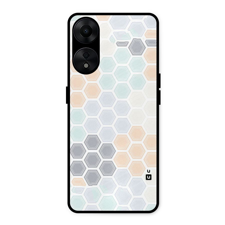 Light Hexagons Metal Back Case for Oppo A78 5G