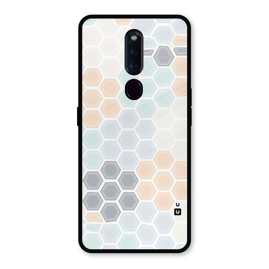 Light Hexagons Metal Back Case for Oppo F11 Pro
