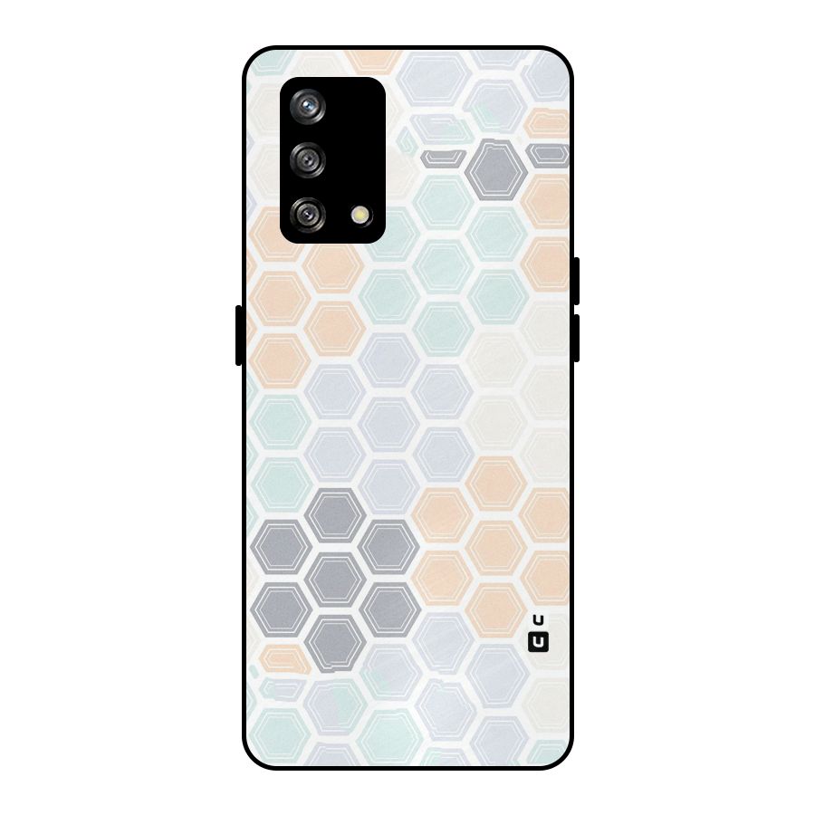 Light Hexagons Metal Back Case for Oppo F19