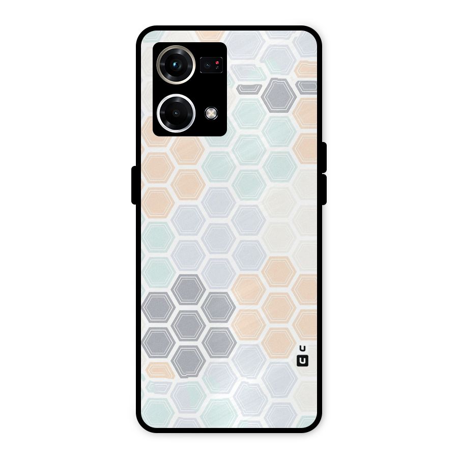 Light Hexagons Metal Back Case for Oppo F21s Pro 4G