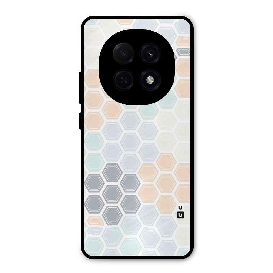 Light Hexagons Metal Back Case for Oppo F29 Pro