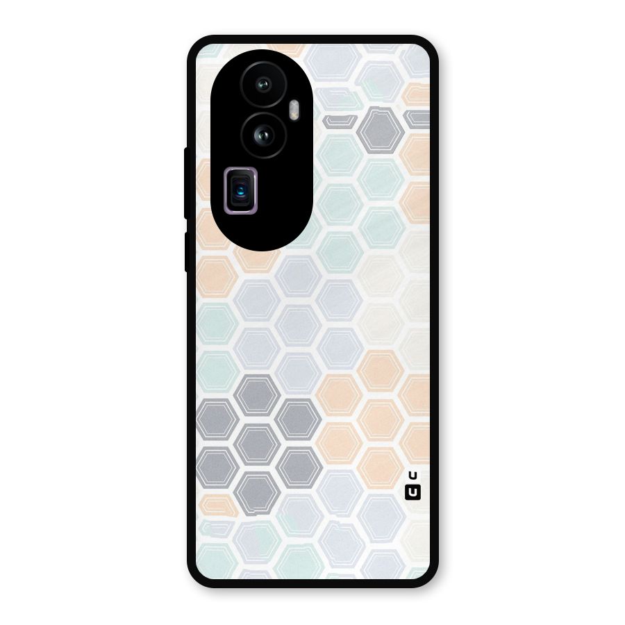 Light Hexagons Metal Back Case for Oppo Reno10 Pro Plus