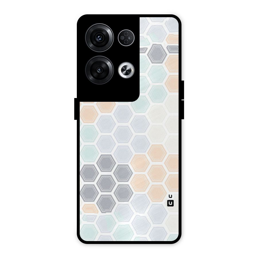 Light Hexagons Metal Back Case for Oppo Reno8 Pro 5G