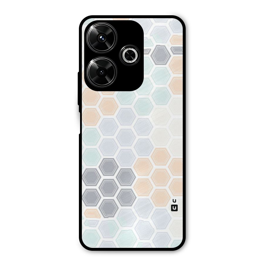 Light Hexagons Metal Back Case for Poco M6 Plus
