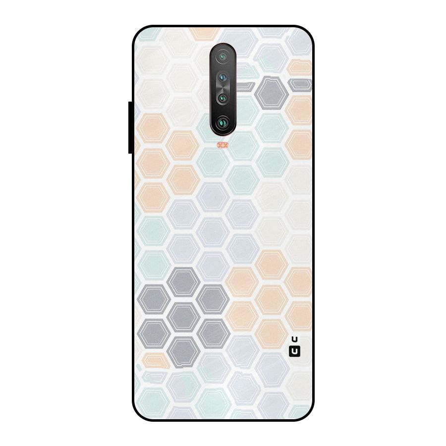 Light Hexagons Metal Back Case for Poco X2