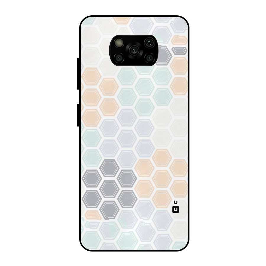 Light Hexagons Metal Back Case for Poco X3