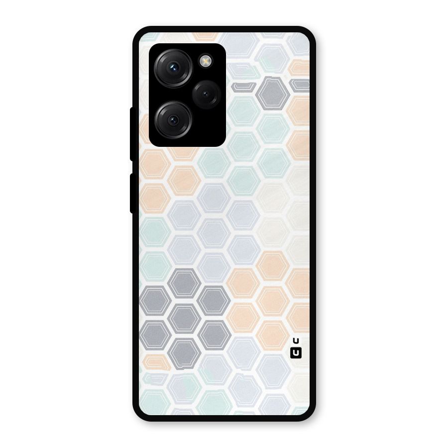 Light Hexagons Metal Back Case for Poco X5 Pro
