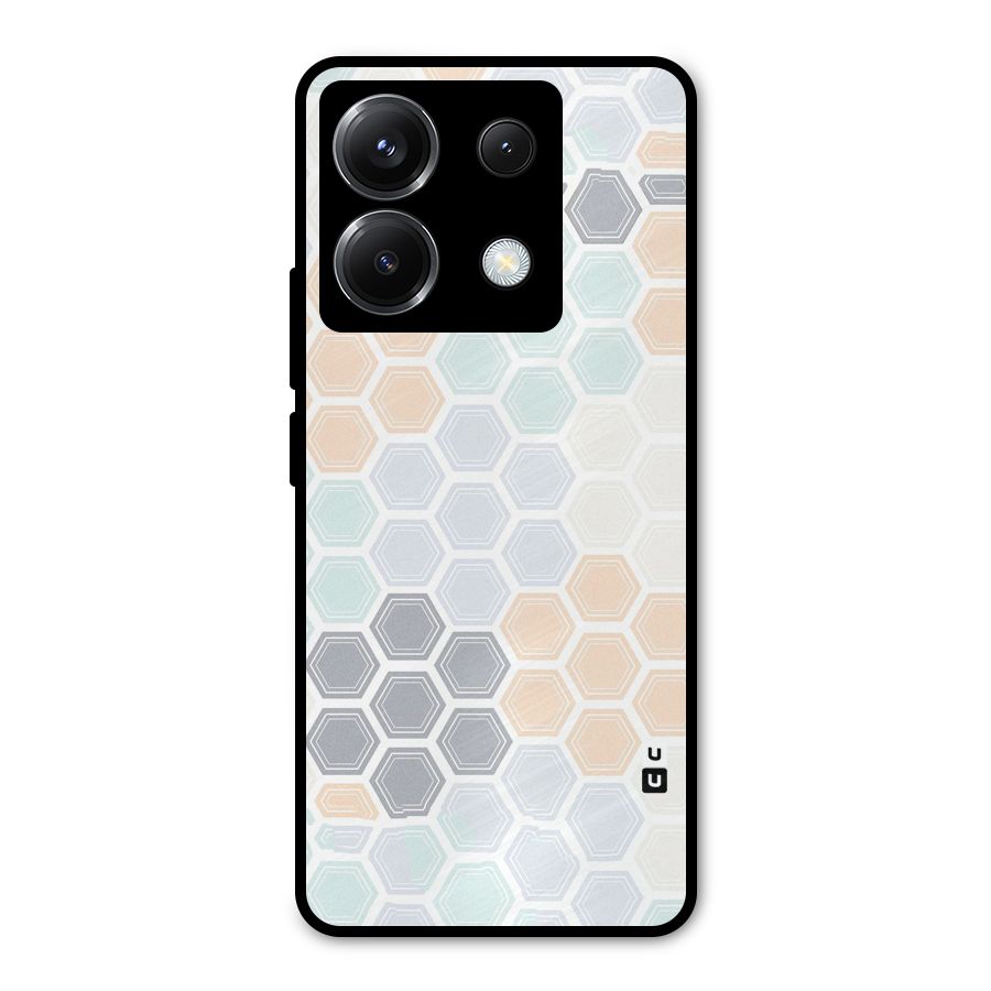Light Hexagons Metal Back Case for Poco X6