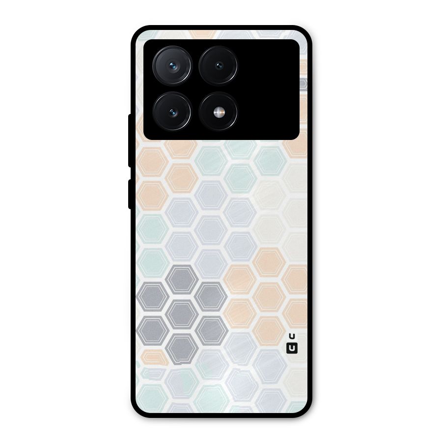 Light Hexagons Metal Back Case for Poco X6 Pro