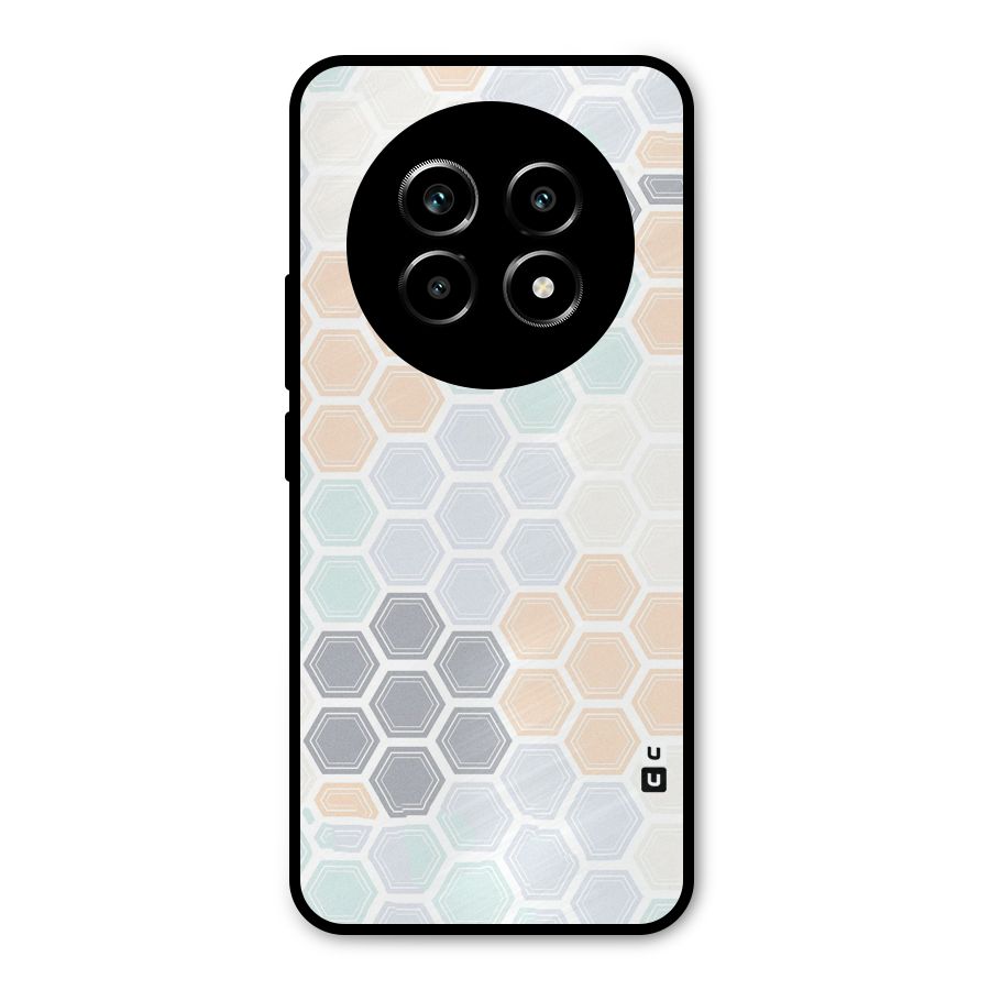 Light Hexagons Metal Back Case for Realme 14 Pro Lite