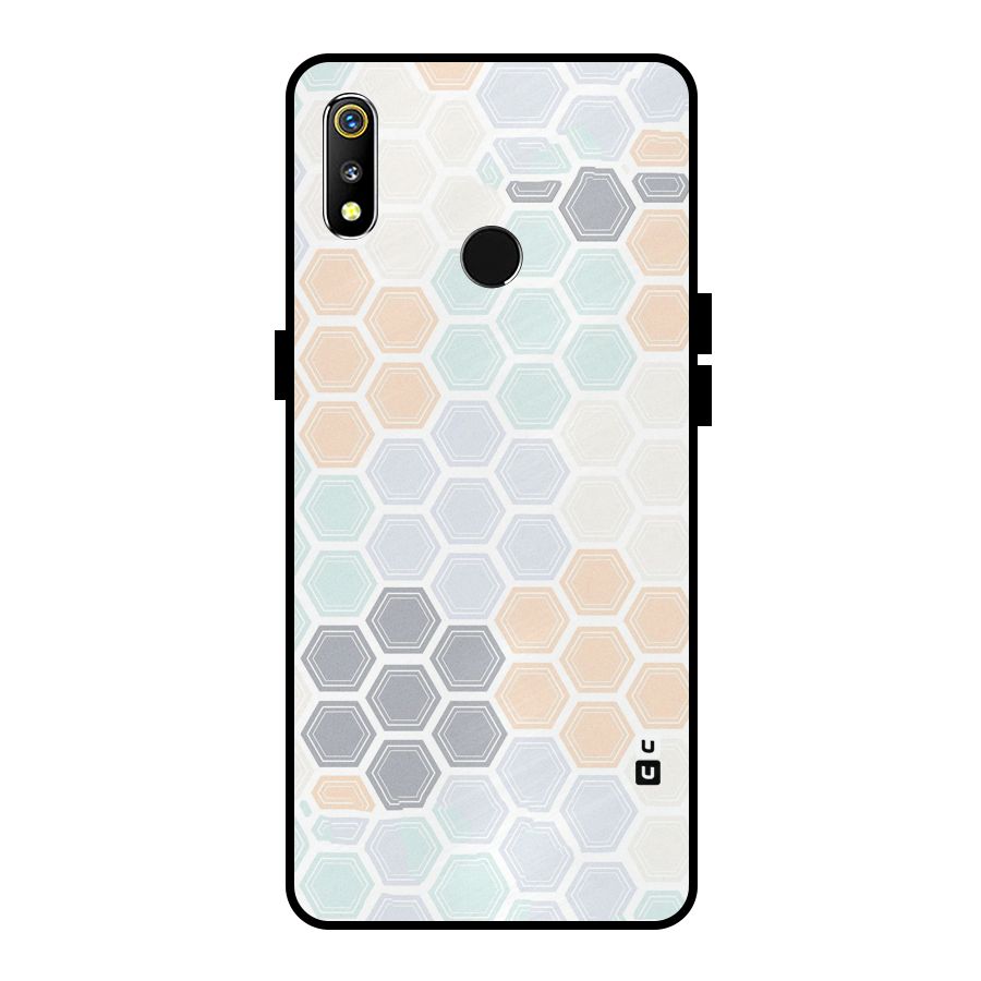 Light Hexagons Metal Back Case for Realme 3