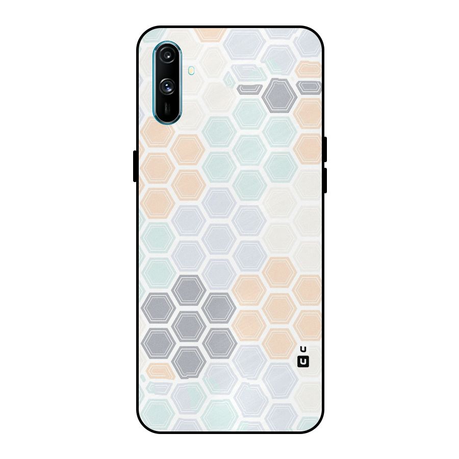 Light Hexagons Metal Back Case for Realme C3