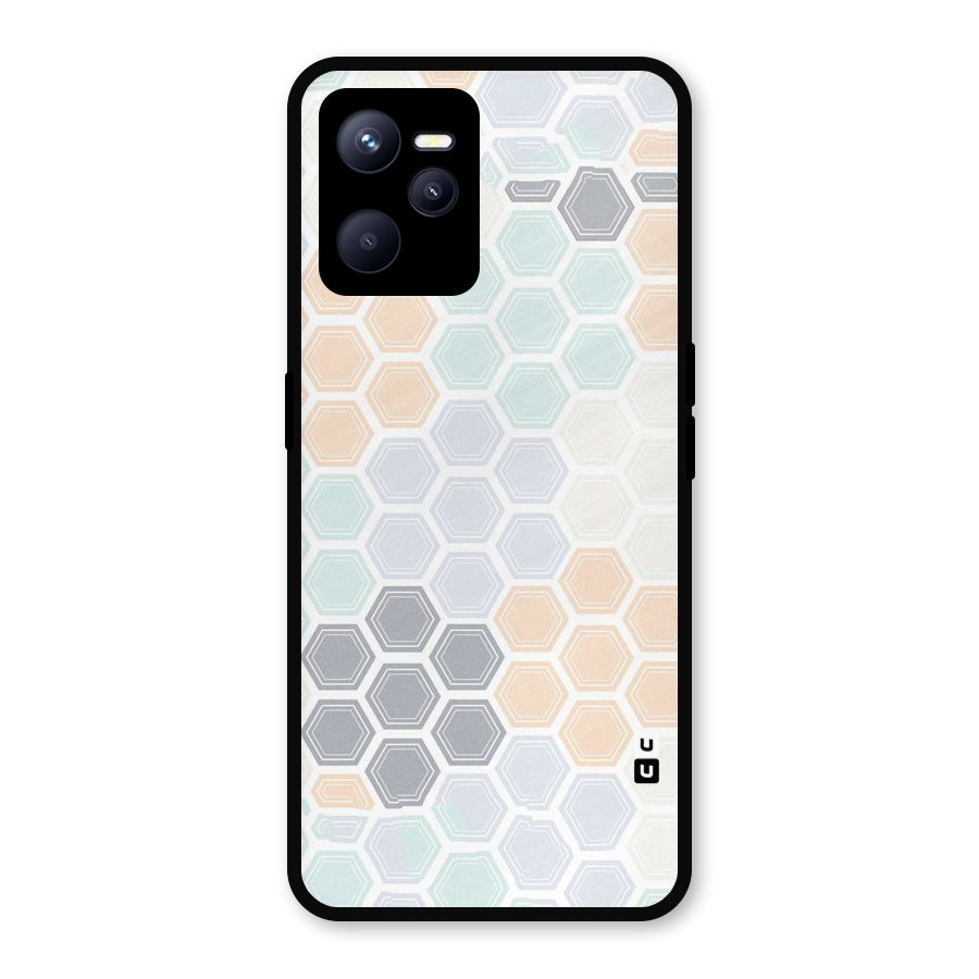 Light Hexagons Metal Back Case for Realme C35