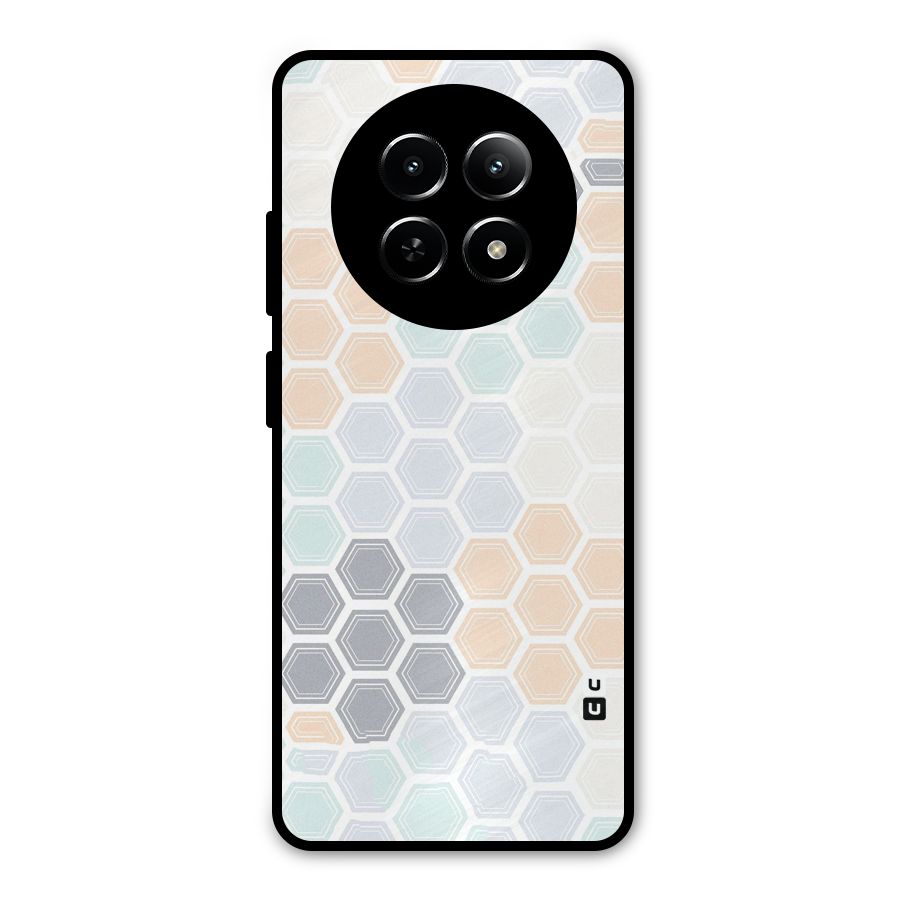 Light Hexagons Metal Back Case for Realme Narzo 70x 5G