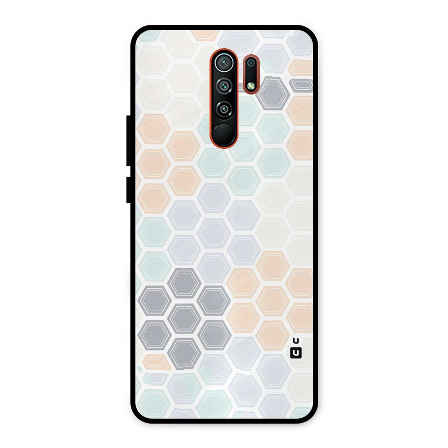 Light Hexagons Metal Back Case for Redmi 9 Prime